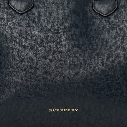Burberry Calfskin House Check Medium Banner Tote Ink Blue 8 of 18