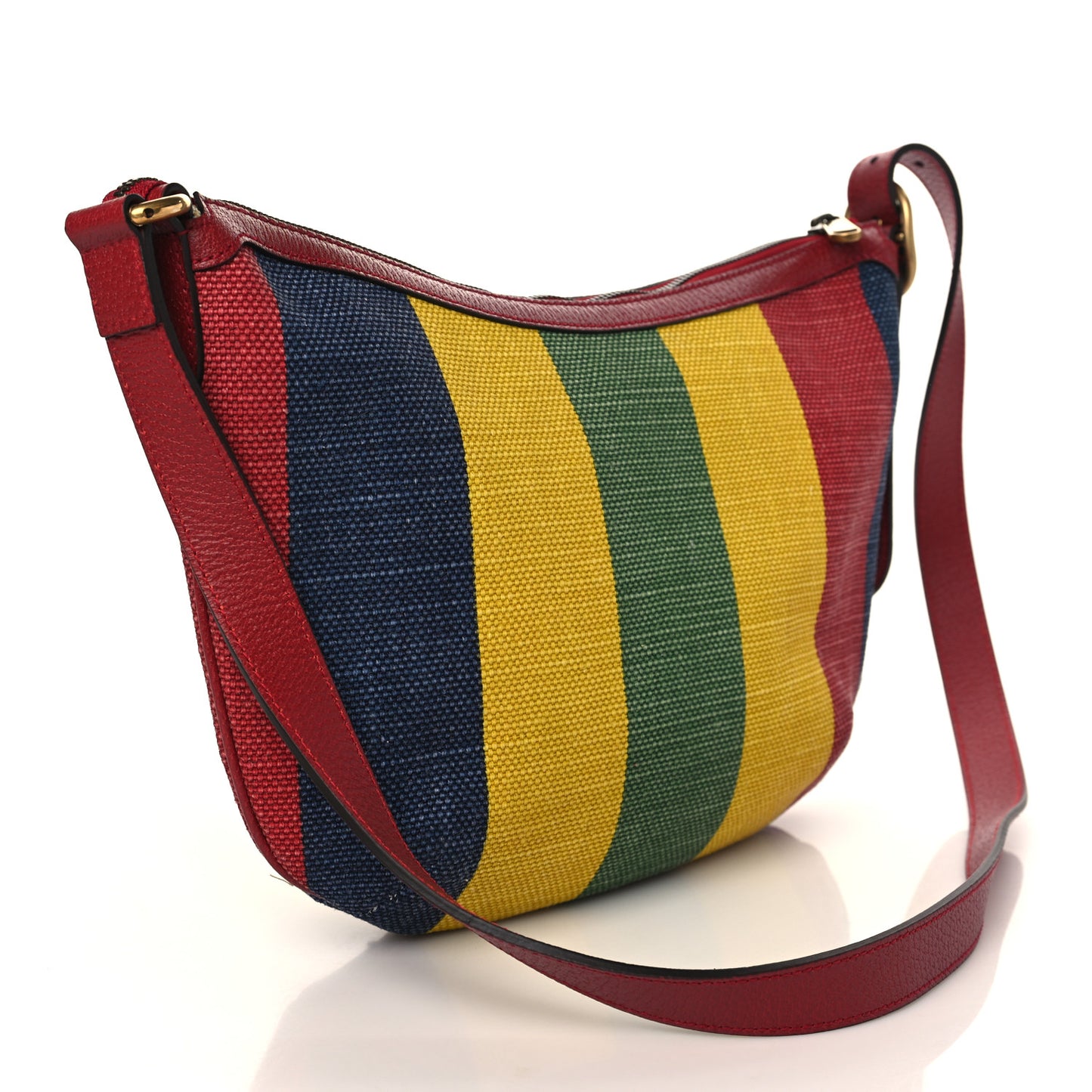 Canvas Marley Stripe Script Logo Gucci 100 Half Moon Hobo Multicolor