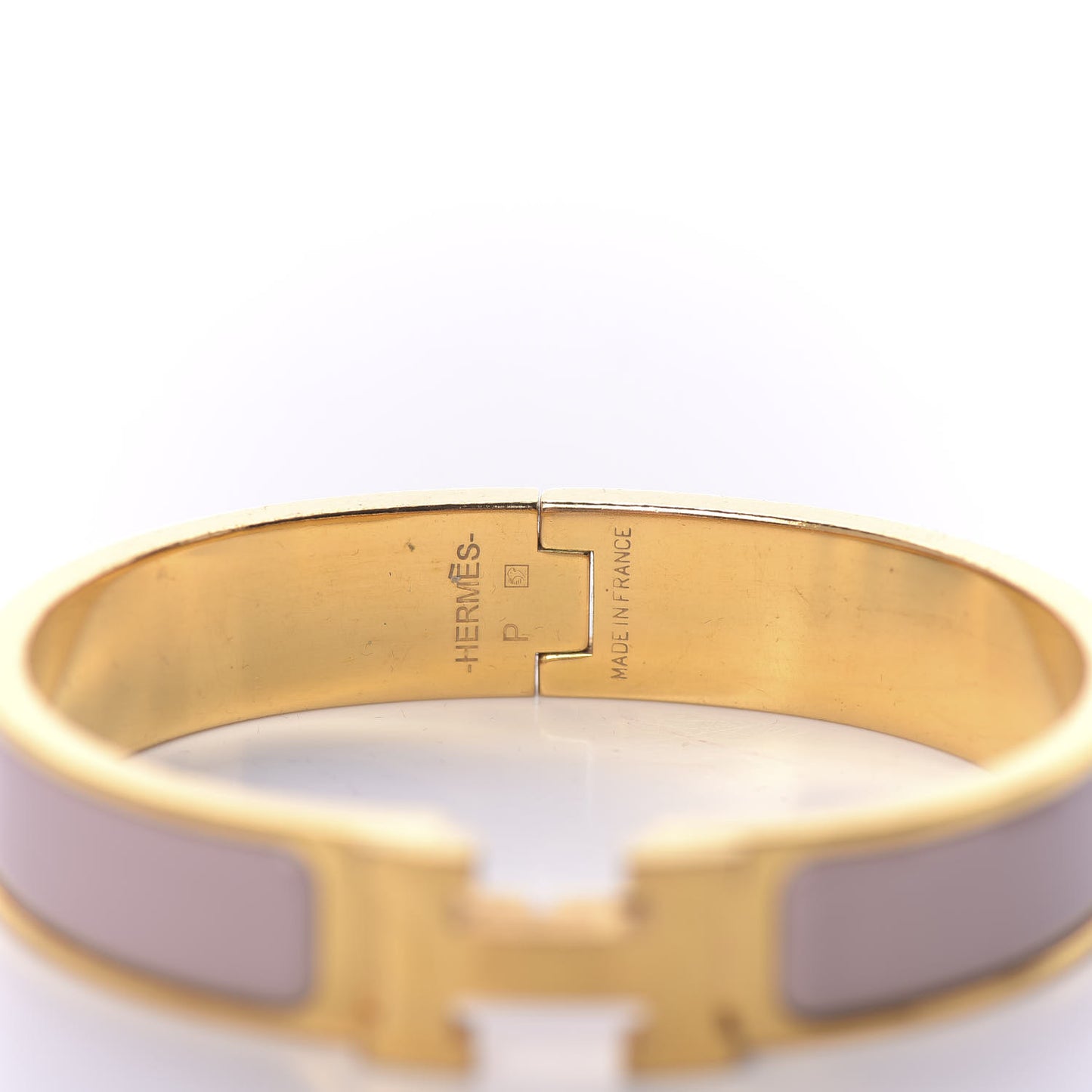 Enamel Clic Clac H Narrow Bracelet PM Rose Poudre