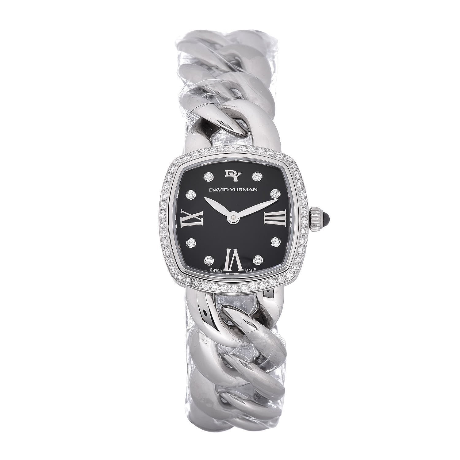 David Yurman Stainless Steel Diamond Bezel 23mm Albion Quartz Watch Black 1 of 6