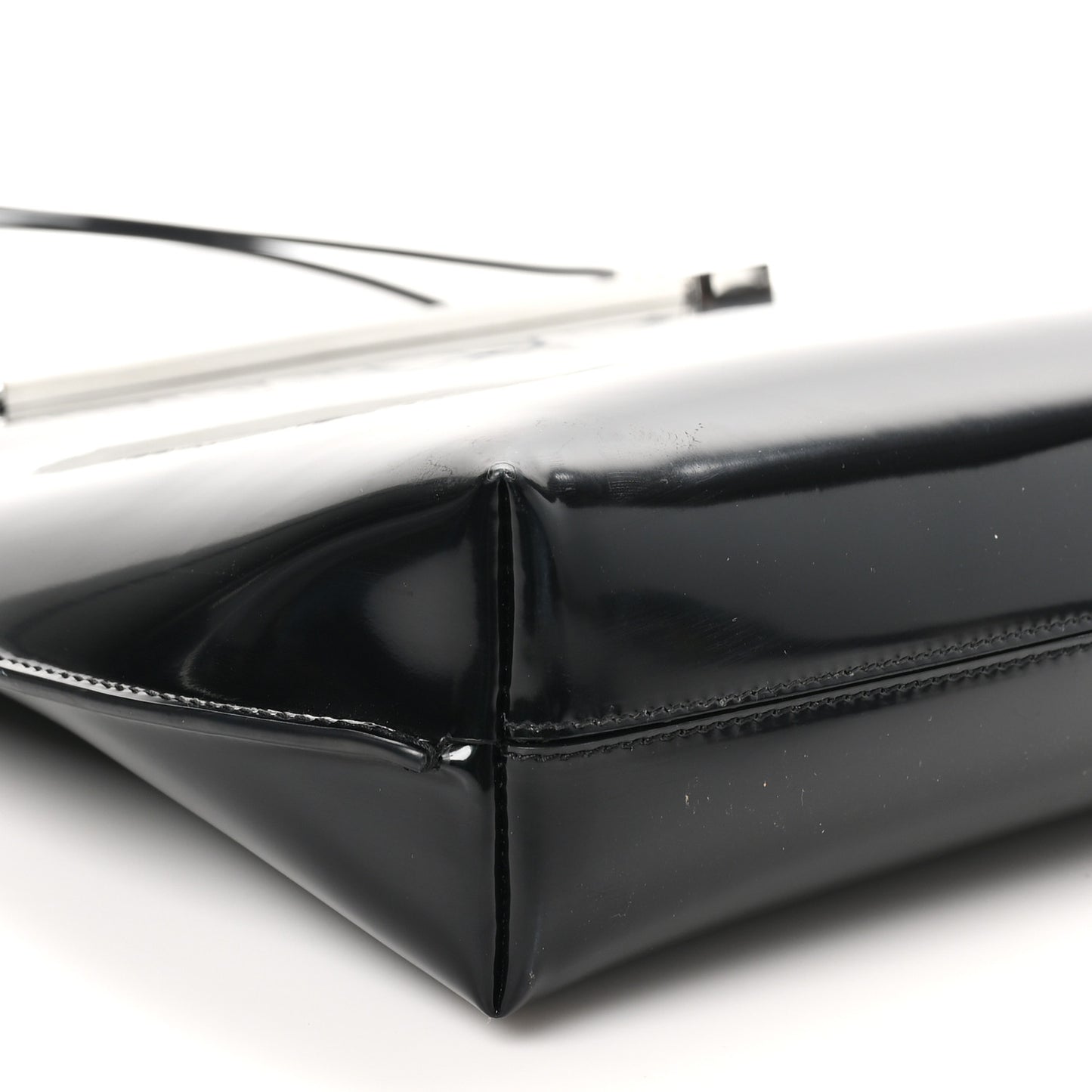 Patent Calfskin Suzanne Shopping Tote Black