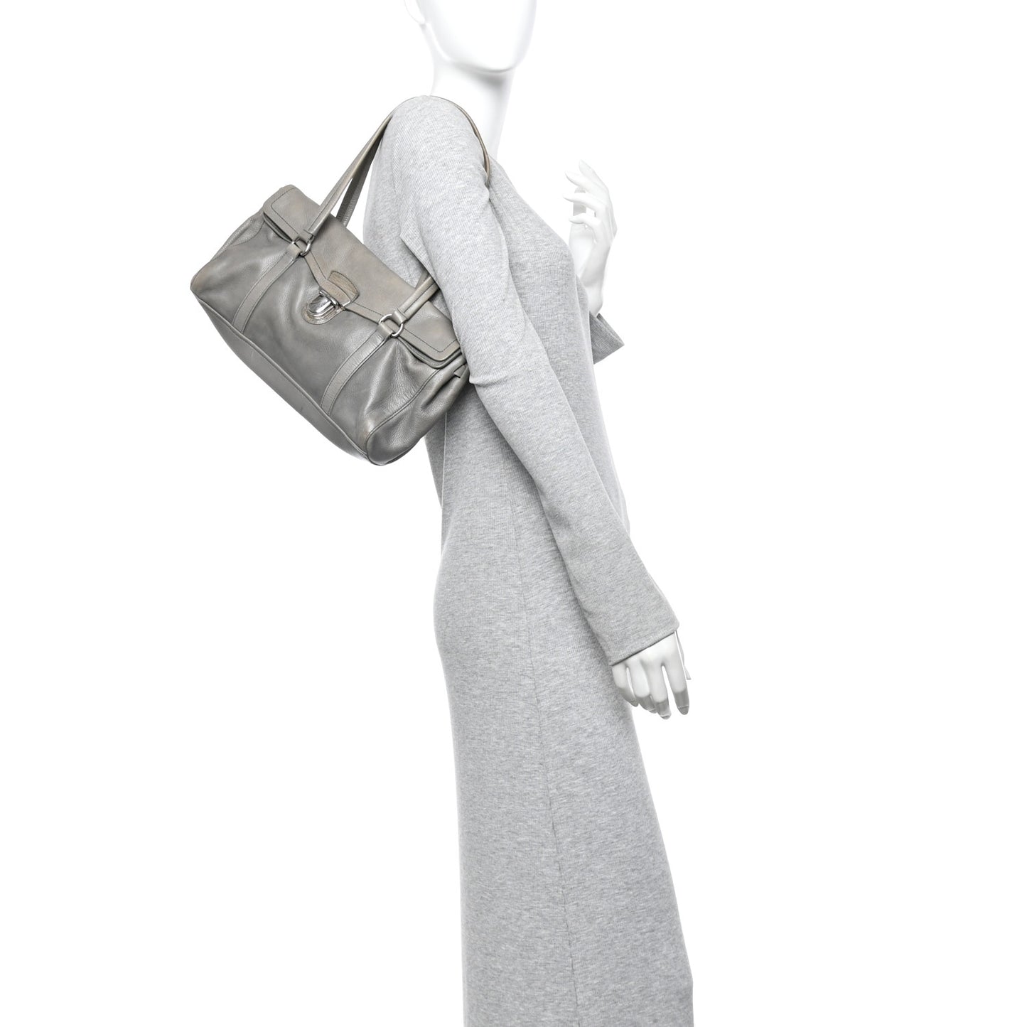 Cervo Antik Easy Foldover Pushlock Satchel Grey