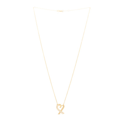 Tiffany 18K Yellow Gold Diamond Small Paloma Picasso Loving Heart Pendant Necklace 3 of 4