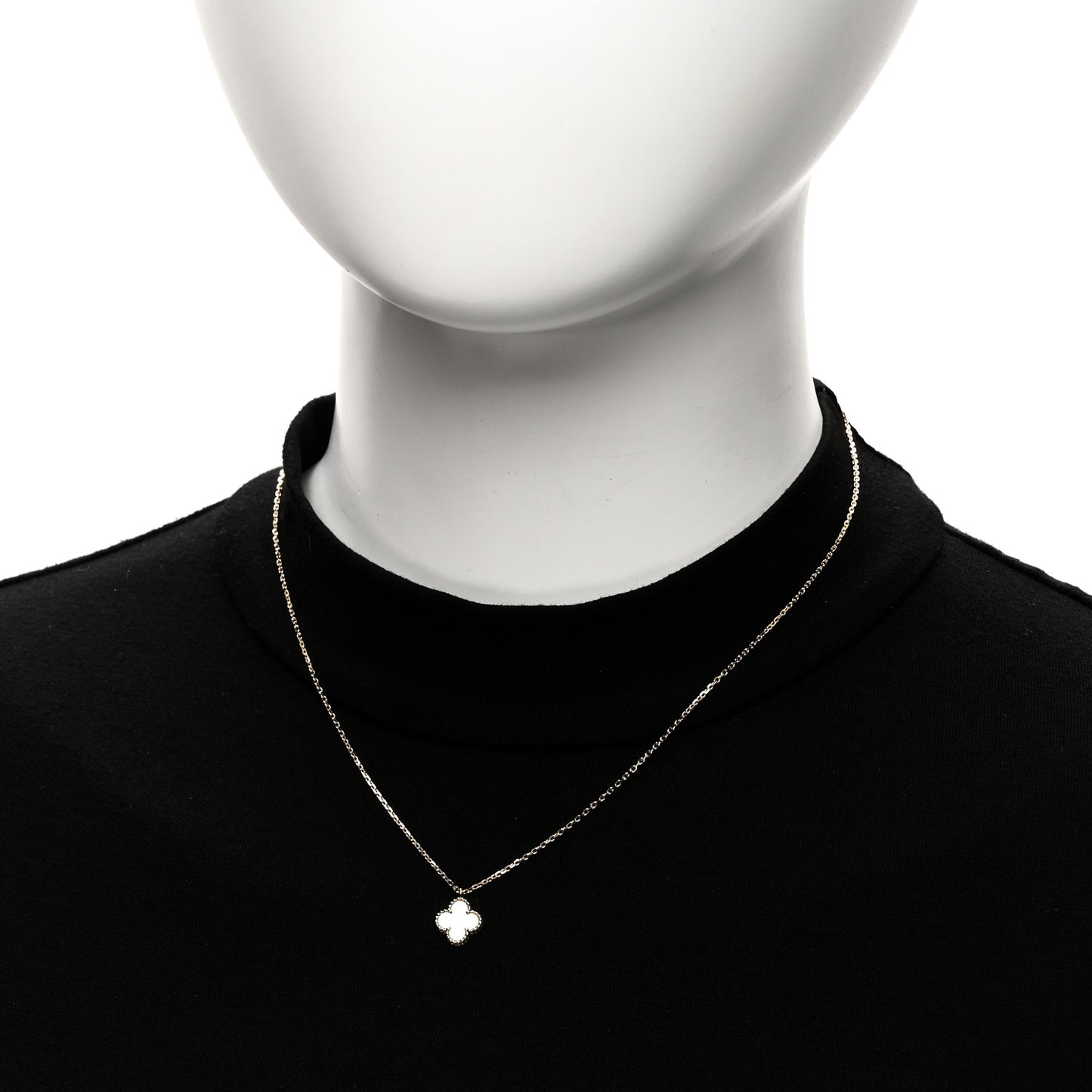 18K Yellow Gold Mother of Pearl Sweet Alhambra Pendant Necklace
