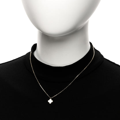 Van Cleef & Arpels 18K Yellow Gold Mother of Pearl Sweet Alhambra Pendant Necklace 2 of 6