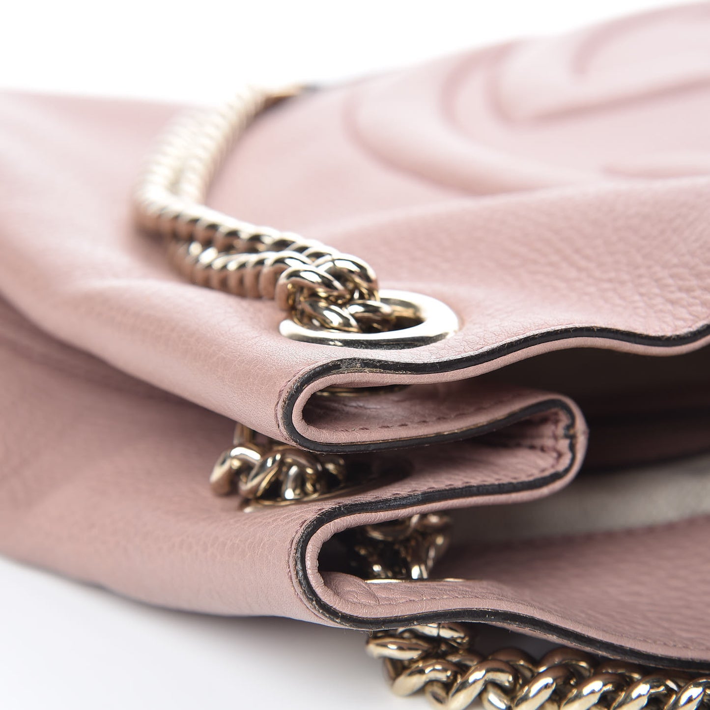 Pebbled Calfskin Medium Soho Chain Shoulder Bag Dark Cipria