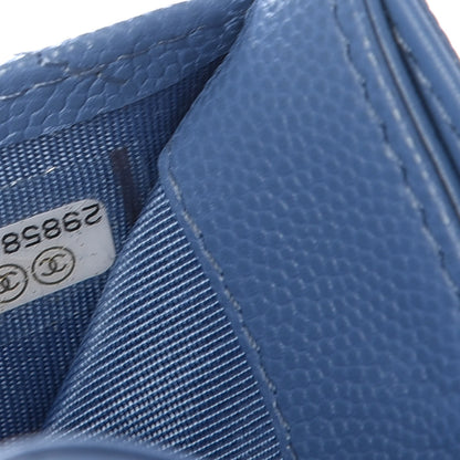 Chanel Caviar Quilted Card Holder Blue 8 of 9