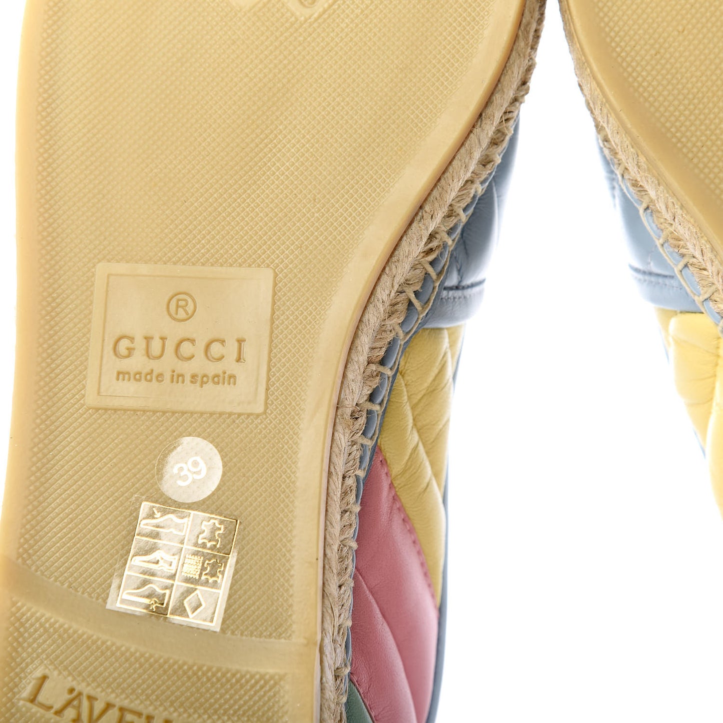 Nappa Matelasse Diagonal GG Marmont Espadrilles 39 Multicolor Pastel