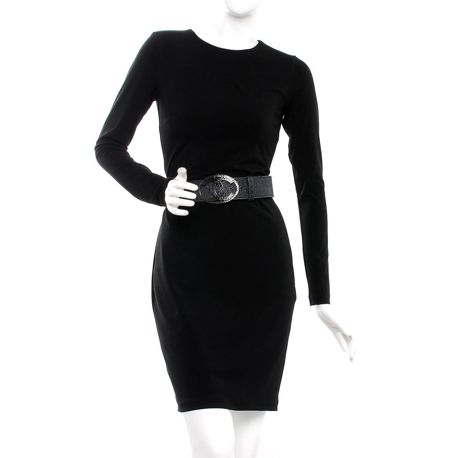 Chanel Metallic Crackled Calfskin CC Belt 95 38 Black 2 of 9