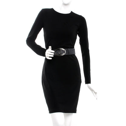 Chanel Metallic Crackled Calfskin CC Belt 95 38 Black 2 of 9