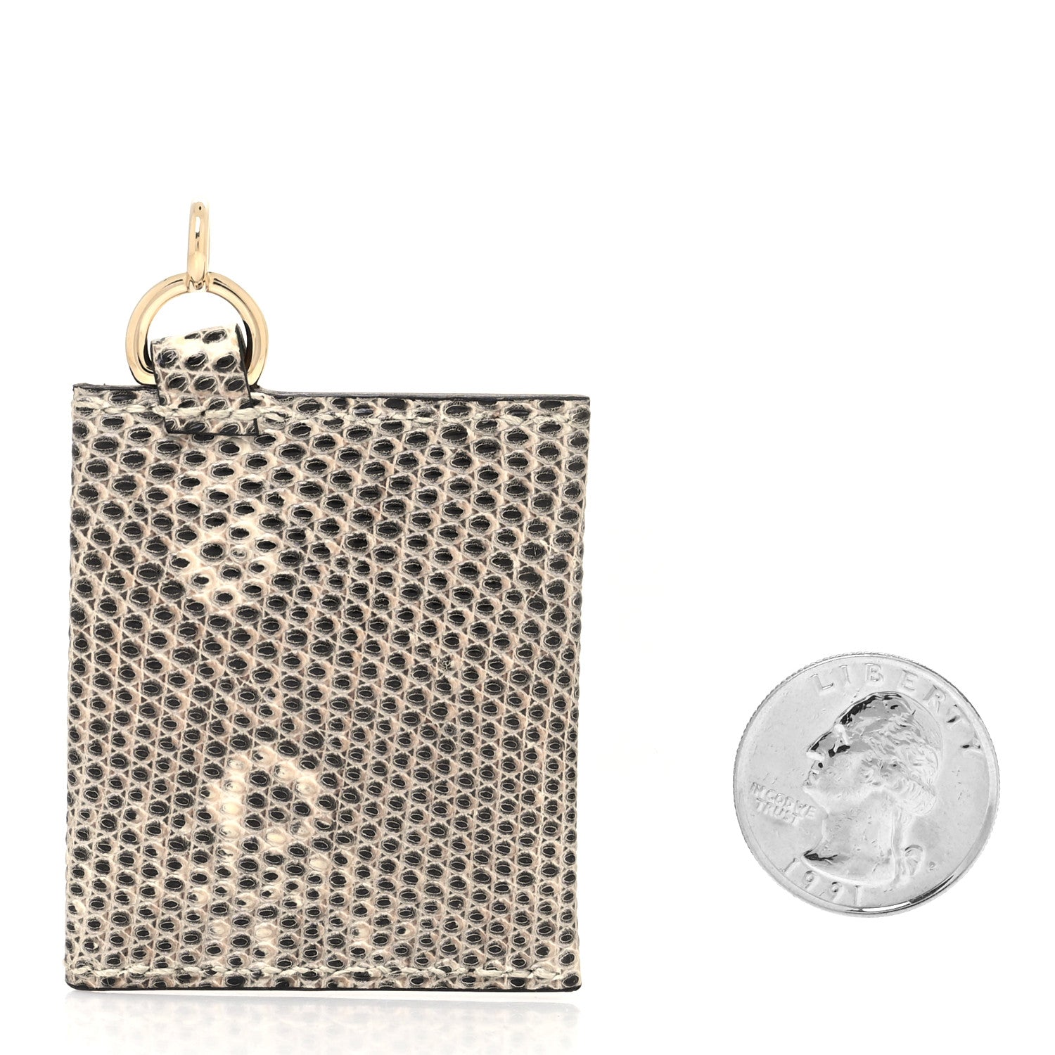 Hermes Lizard Envelope Bag Charm Ombre 2 of 3