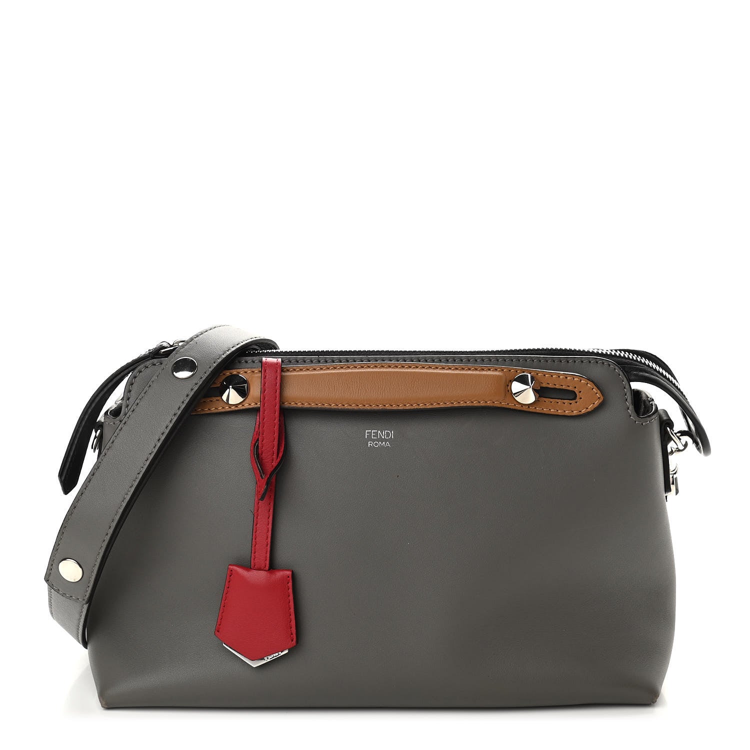 Fendi Vitello Dolce 4 Color Medium By The Way Boston Bag Argilla Fragola Multicolor 1 of 10