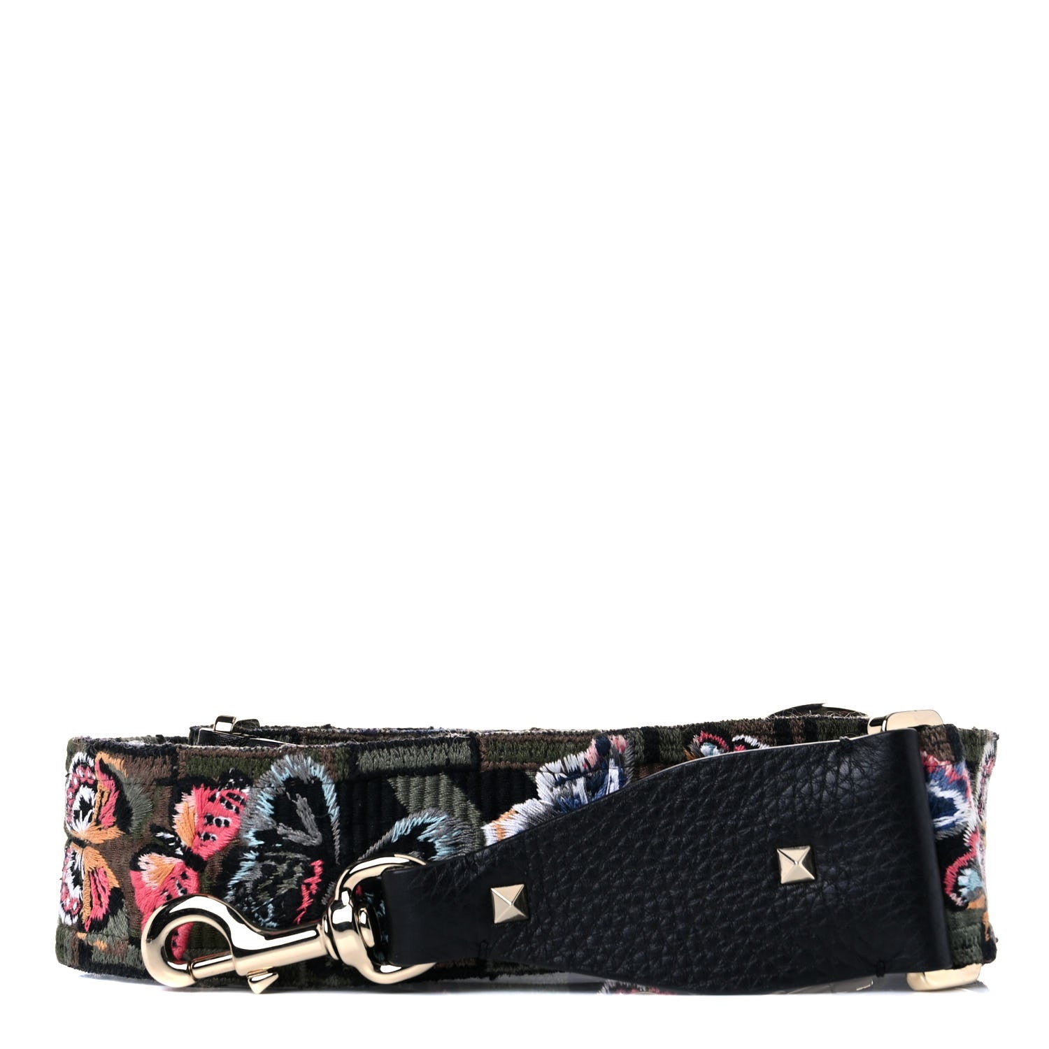 Valentino Garavani Canvas Camubutterfly Rockstud Guitar Strap Multicolor 1 of 6