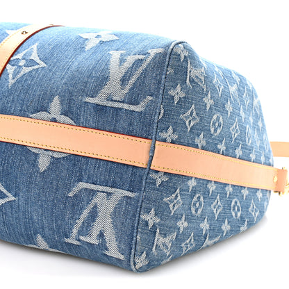 Louis Vuitton Denim Monogram New LV Remix Keepall Bandouliere 45 Blue 8 of 8