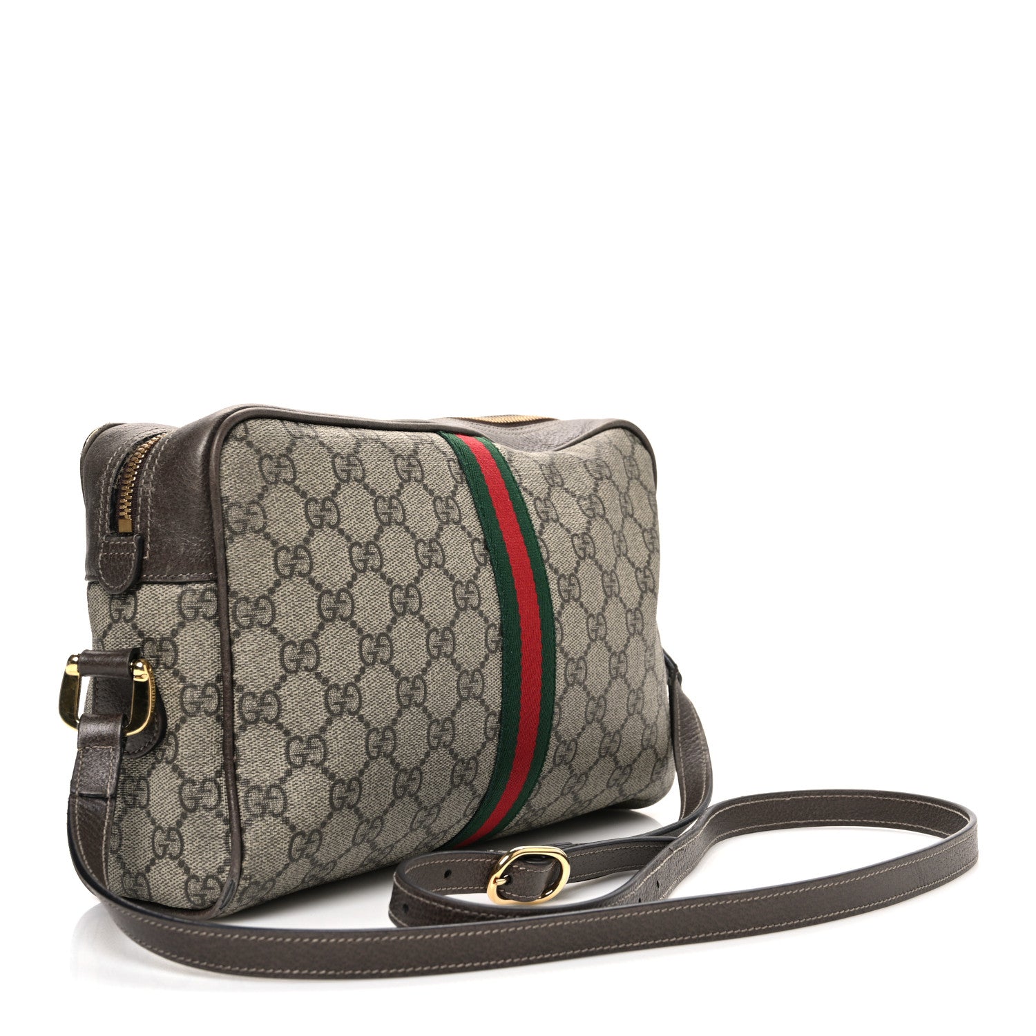 Gucci GG Supreme Monogram Web Small Ophidia Shoulder Bag Brown 3 of 10