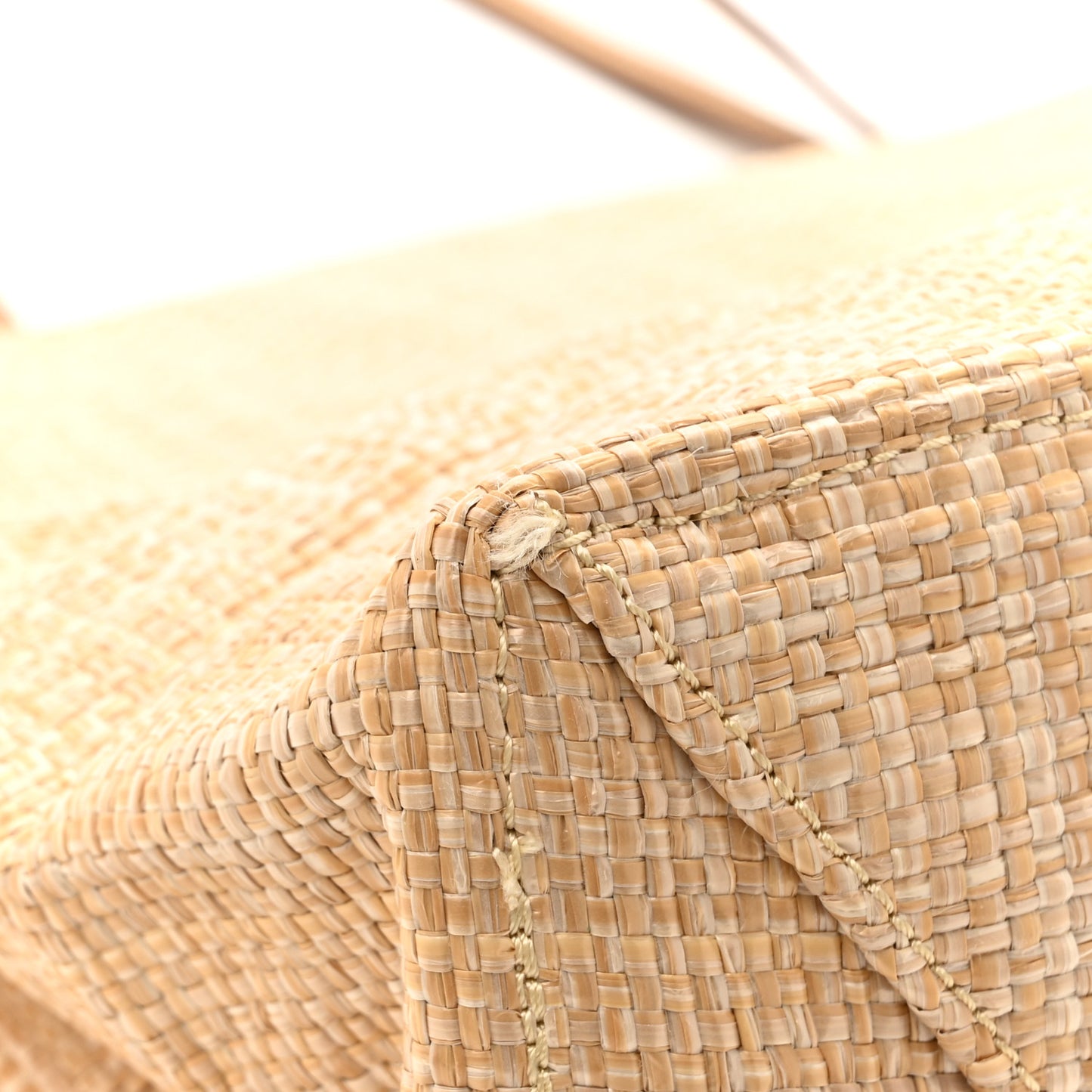 Raffia Logo Tote Naturale