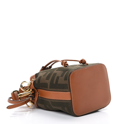 Fendi Canvas Vitello King F is Fendi FF Embroidered Mini Mon Tresor Bucket Bag Amazzonia Cuoio 3 of 9