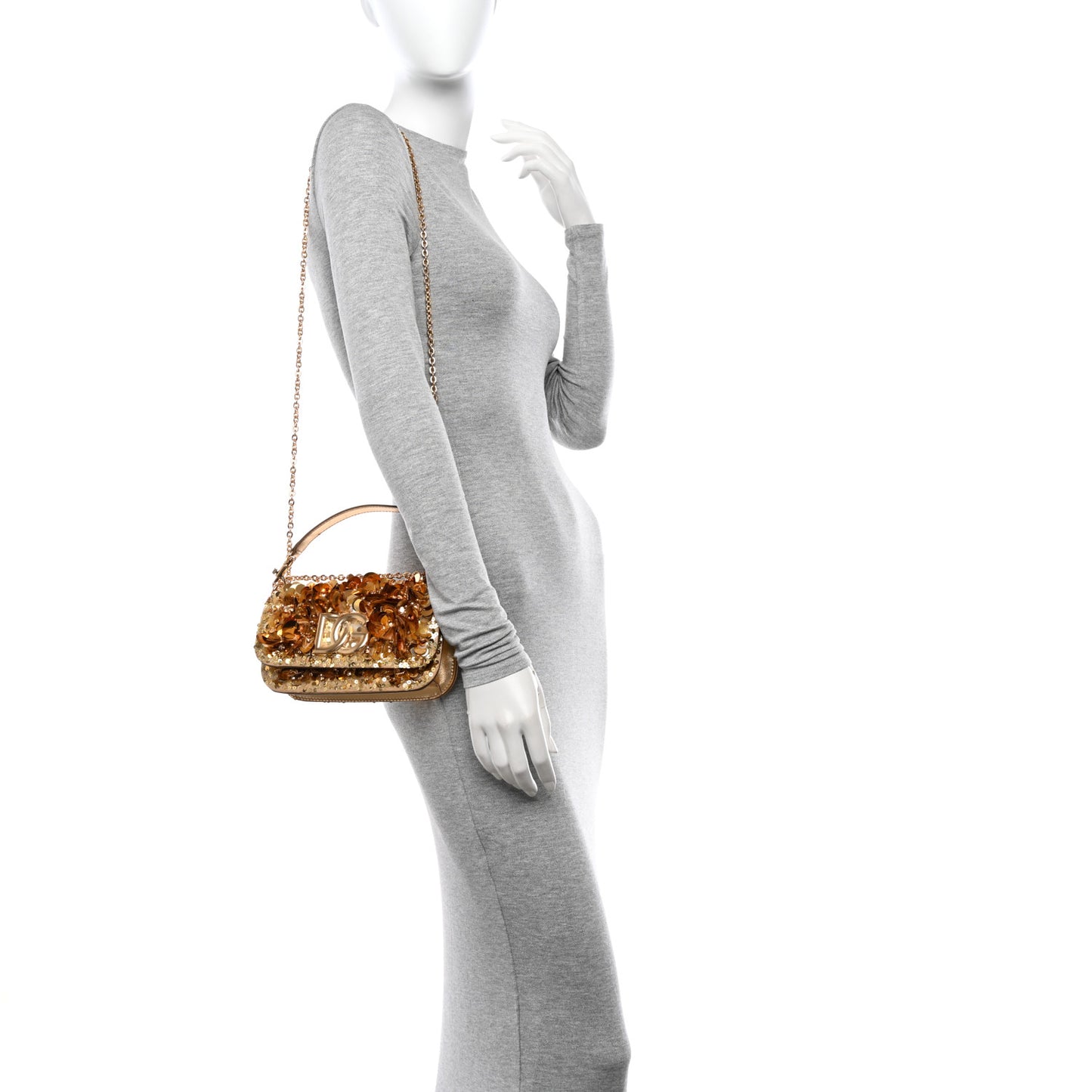 Sequin DG Shoulder Bag Oro