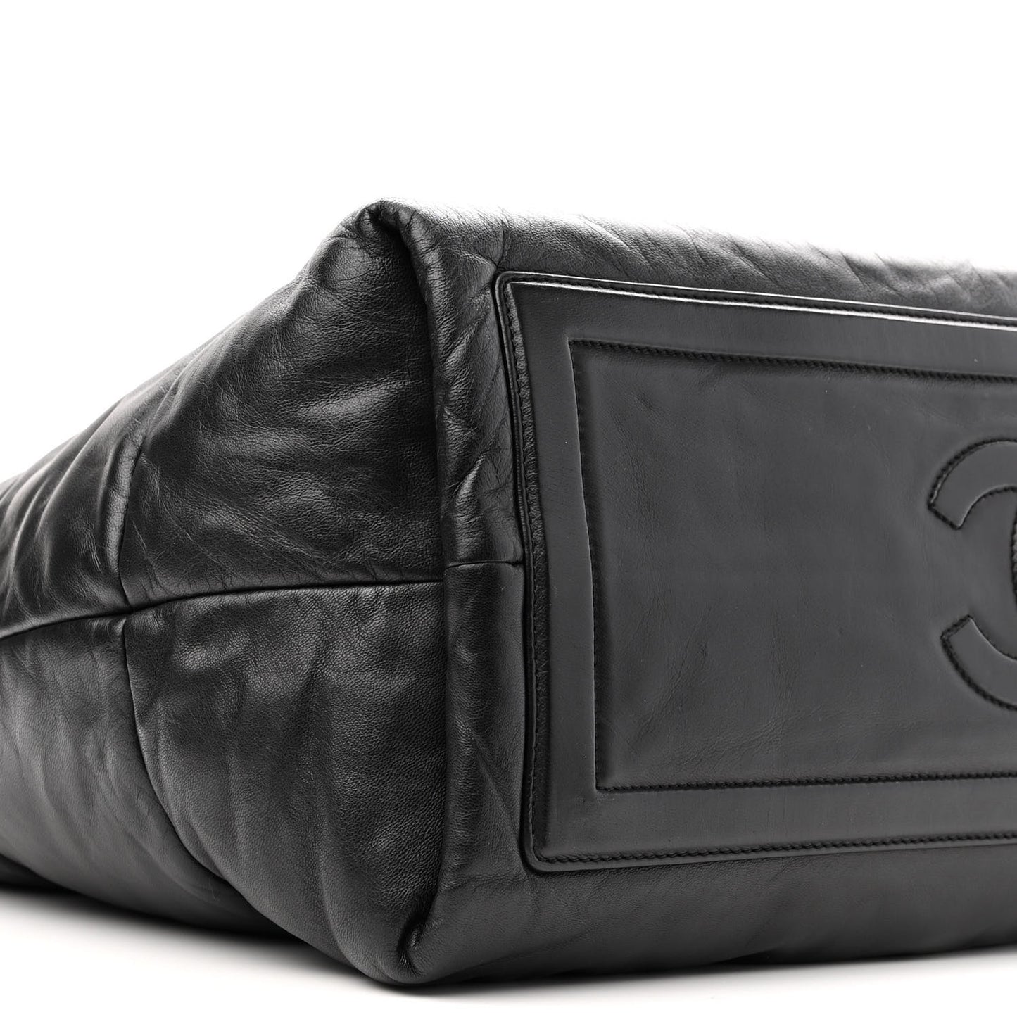 Lambskin Quilted Medium Coco Cocoon Reversible Tote Black