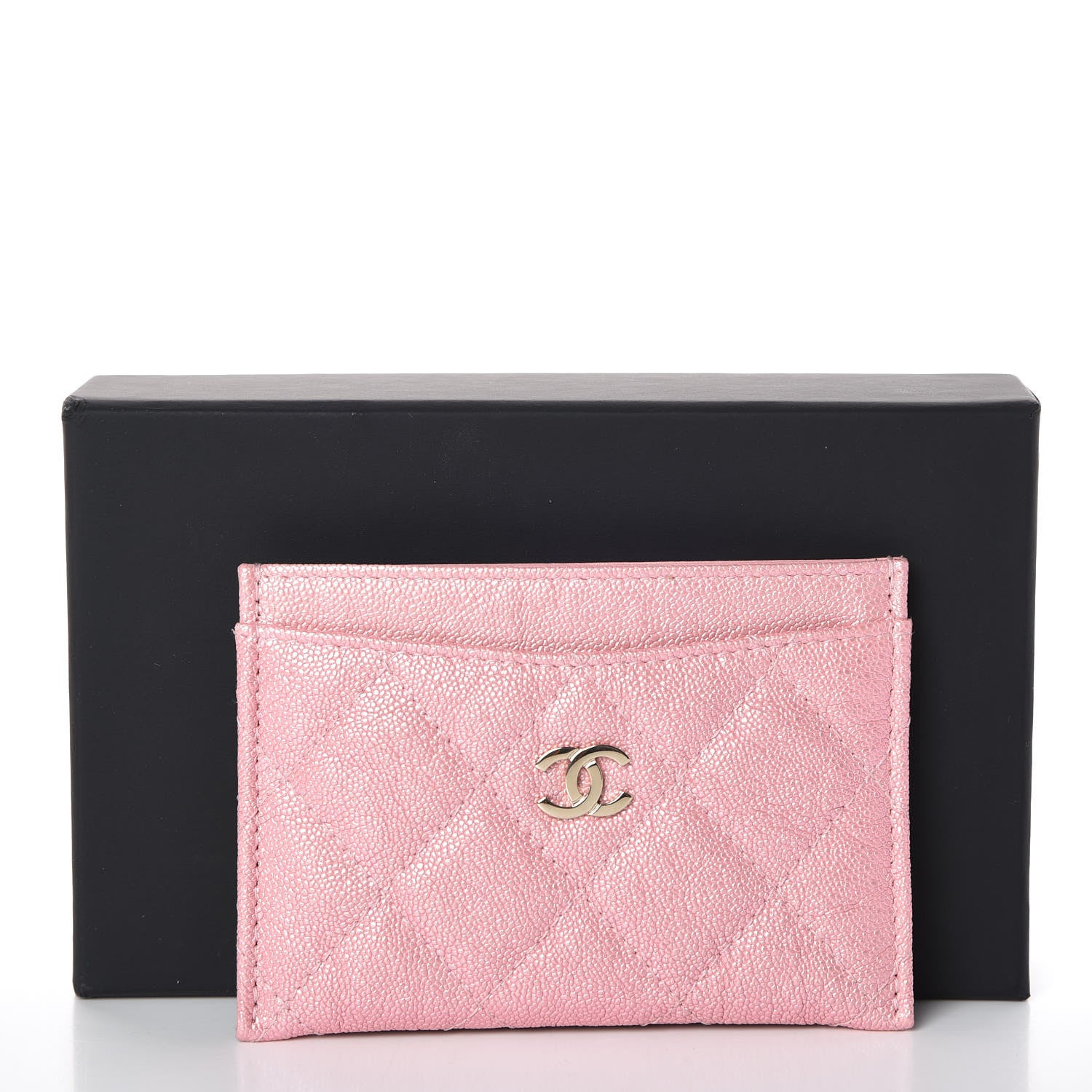 Chanel Iridescent Caviar Quilted Card Holder Rose Pink 9 of 9