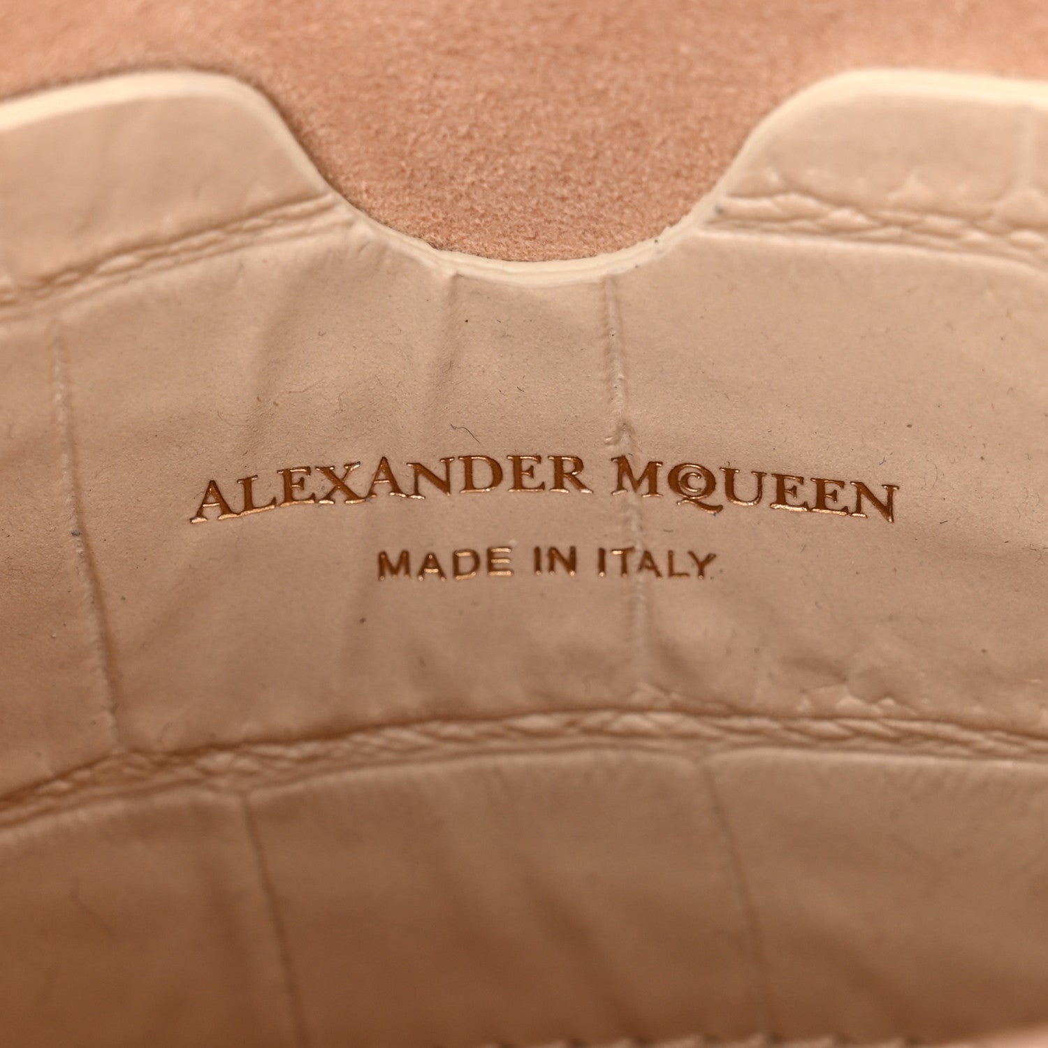 Alexander McQueen Calfskin Crocodile Embossed Box Shoulder Bag 16 Cream 6 of 10