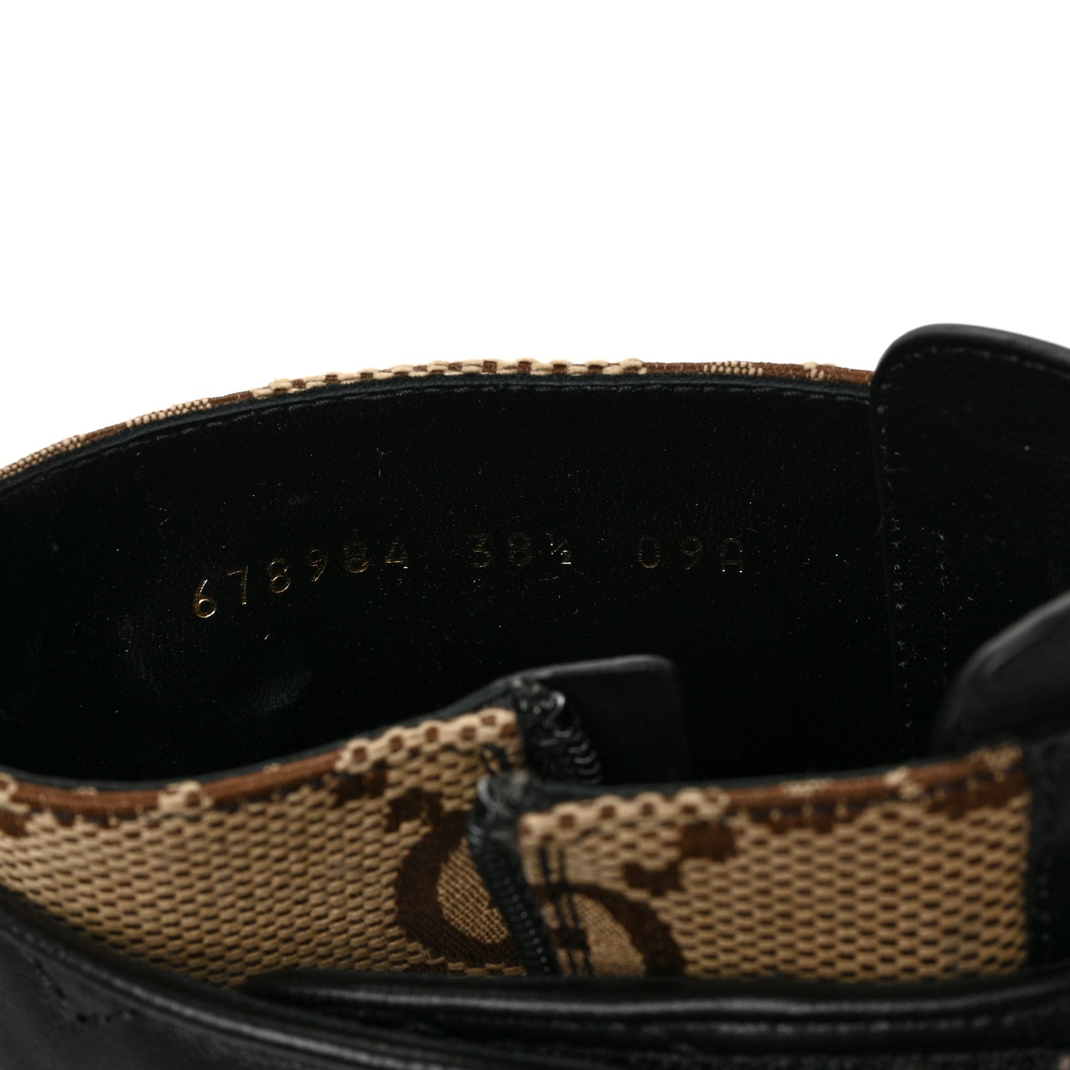 Gucci Flores Calfskin Monogram Maxi GG Nappa Matelasse Double G 40mm Ankle Boots 38.5 Black Camel Ebony 9 of 10