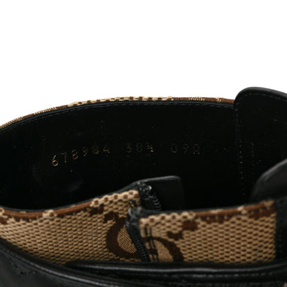 Gucci Flores Calfskin Monogram Maxi GG Nappa Matelasse Double G 40mm Ankle Boots 38.5 Black Camel Ebony 9 of 10