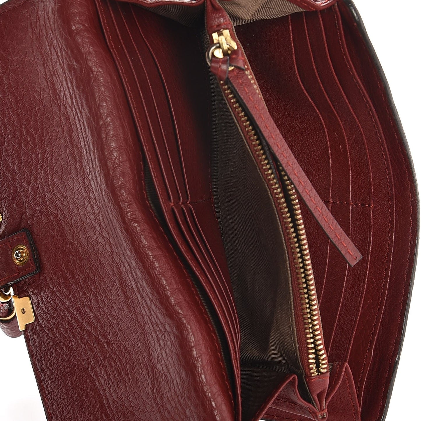 Calfskin Marcie Continental Flap Wallet Poppy