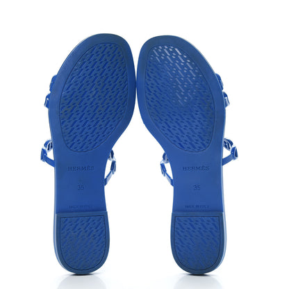 Hermes Rubber Chaine d'Ancre Rivage Sandals 35 Bleu Smalt 5 of 9