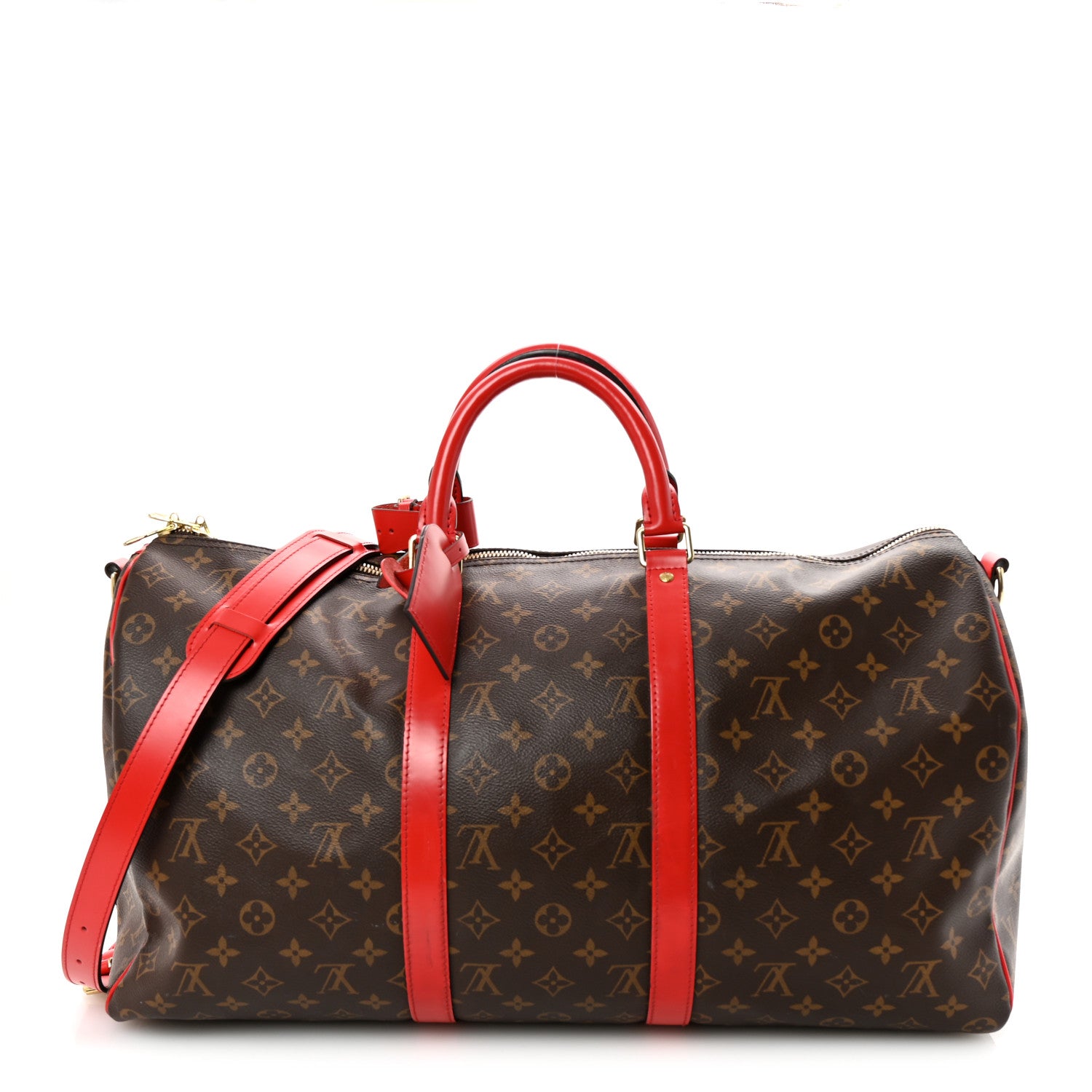 Louis Vuitton Calfskin Monogram Keepall Bandouliere 50 Coquelicot 1 of 11