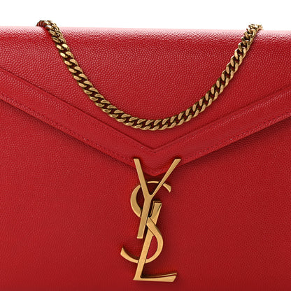 Saint Laurent Grain De Poudre Monogram Cassandra Chain Wallet Red 8 of 12