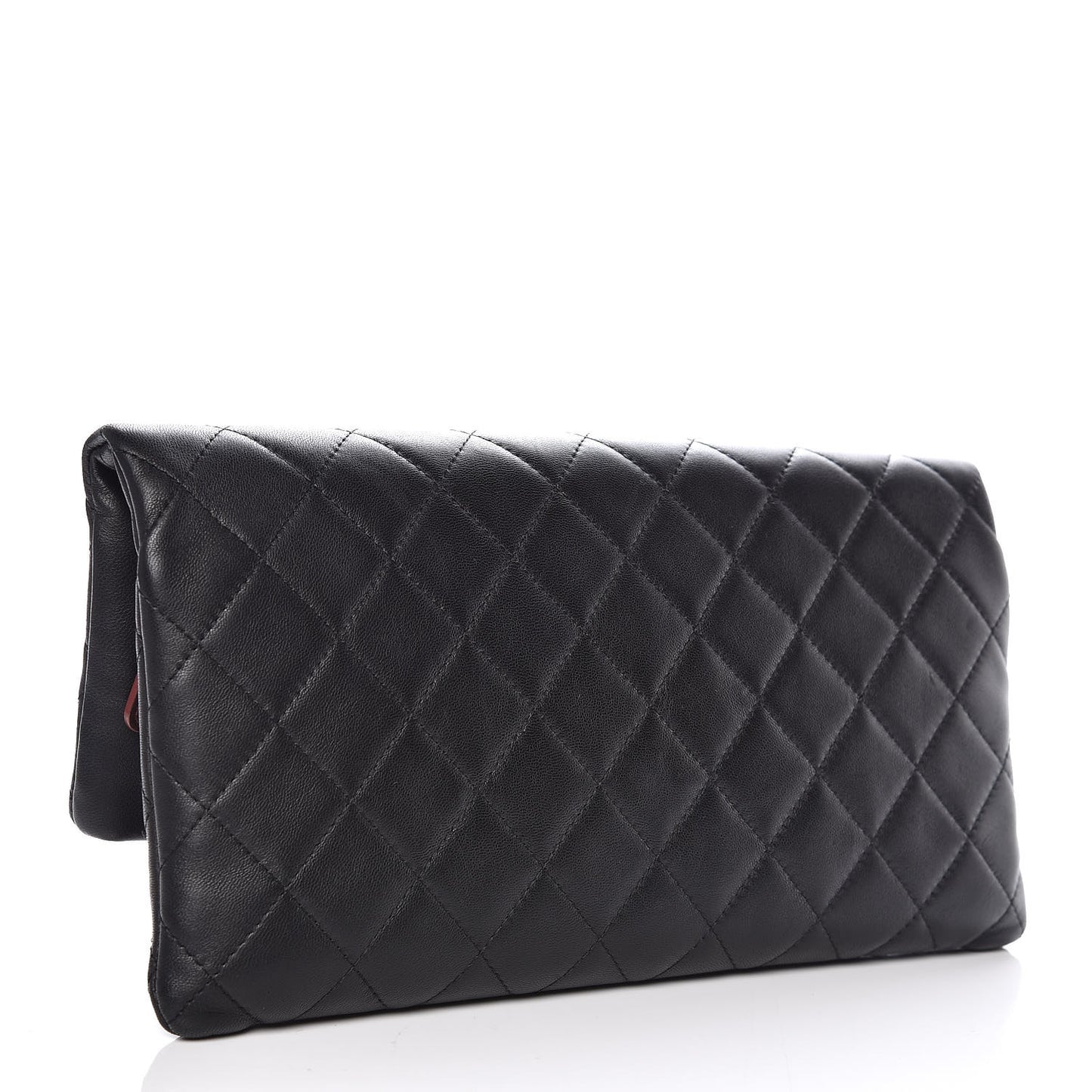 Lambskin Quilted CC Beauty Clutch Black