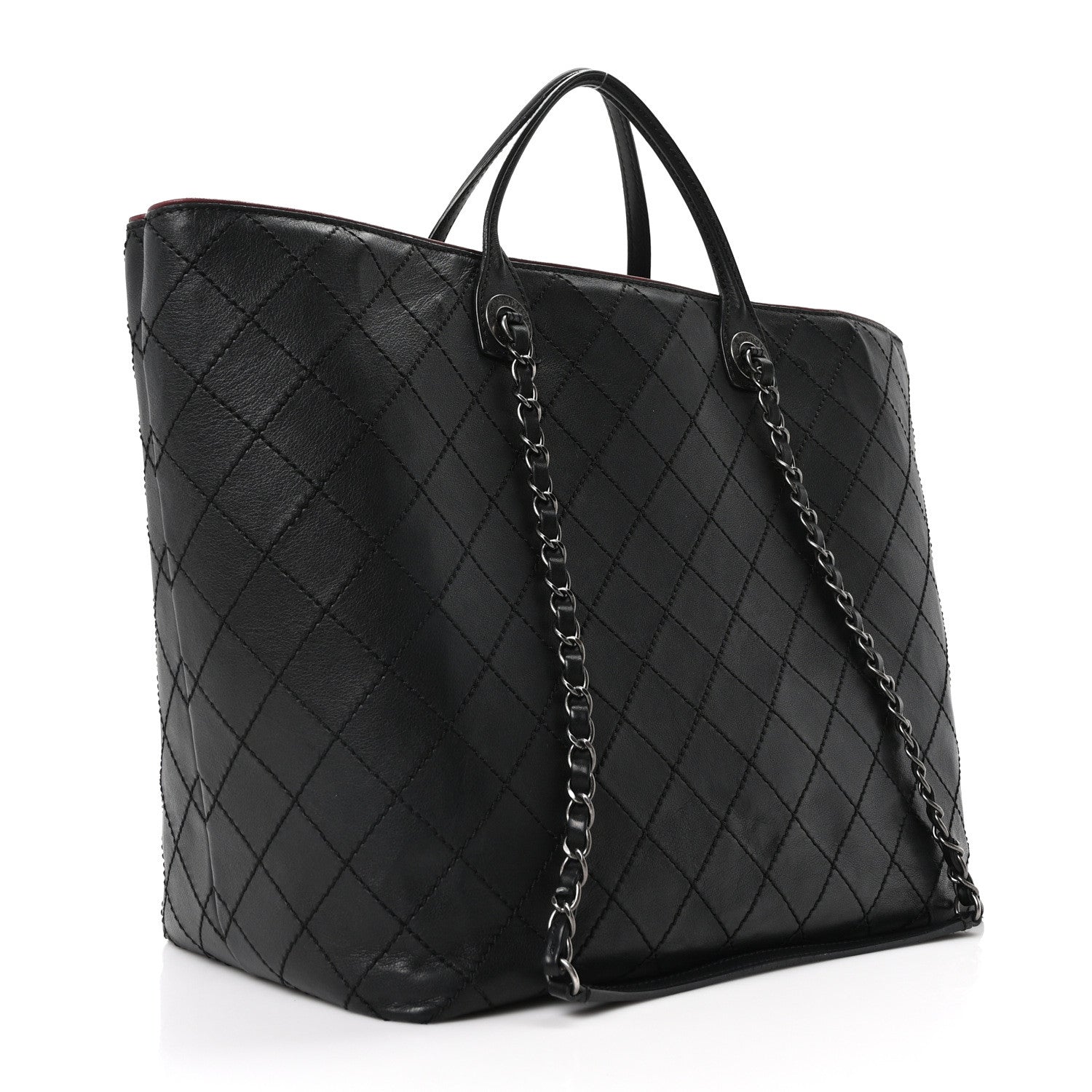 Chanel Calfskin Stitched Large Shopping Tote Black 3 of 10