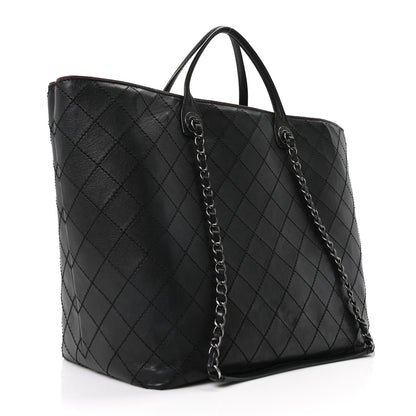 Chanel Calfskin Stitched Large Shopping Tote Black 3 of 10
