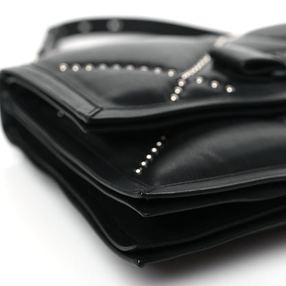 Salvatore Ferragamo Calfskin Studded Small Viva Bow Shoulder Bag Schwarz 8 of 9