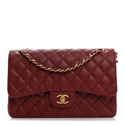 Chanel Iridescent Caviar Quilted Jumbo Double Flap Burgundy 1 of 10