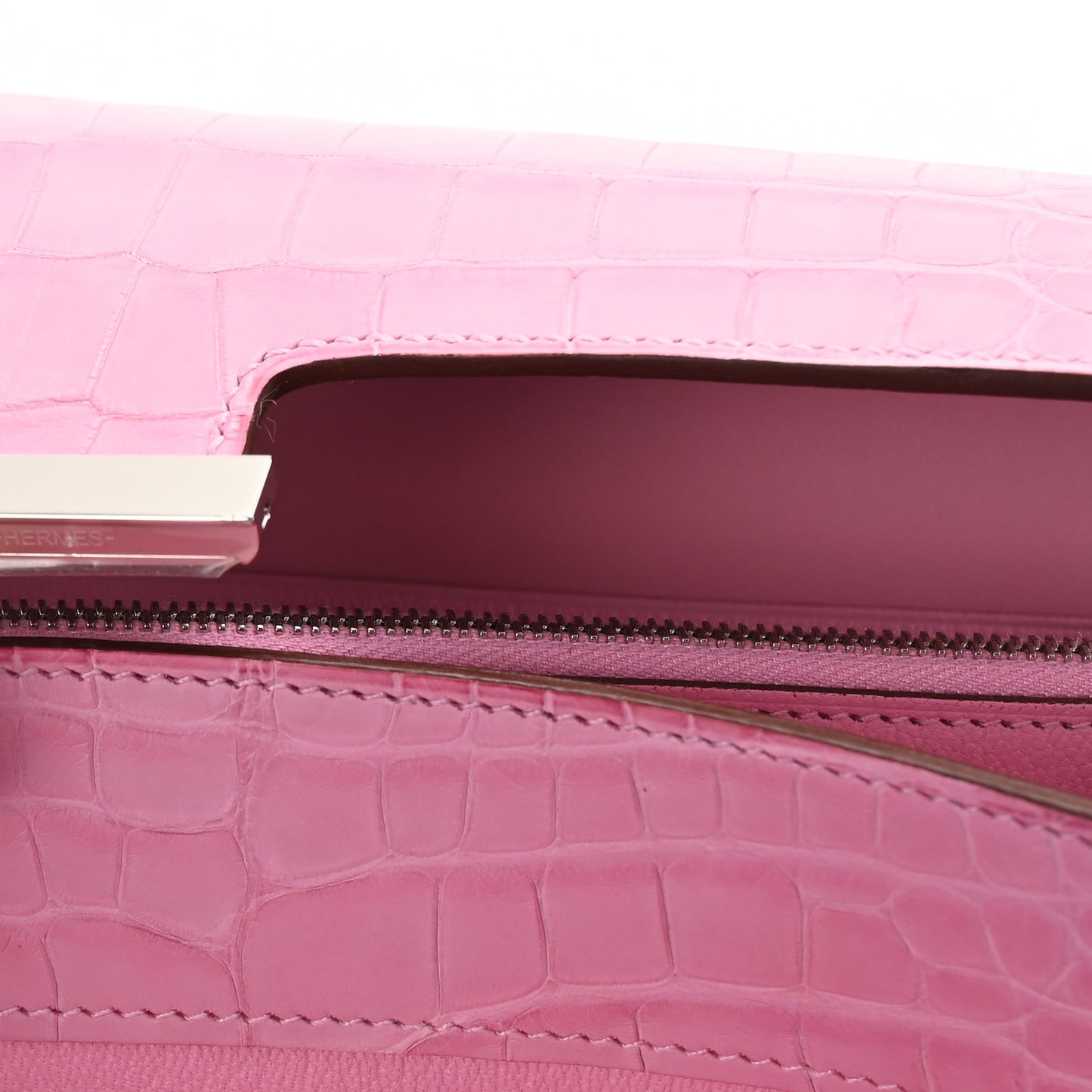 Matte Alligator Constance Long Wallet 5P Pink