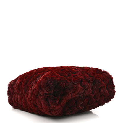 Chanel Rabbit Fur Quilted Pattern Shopping Tote Burgundy 4 of 9