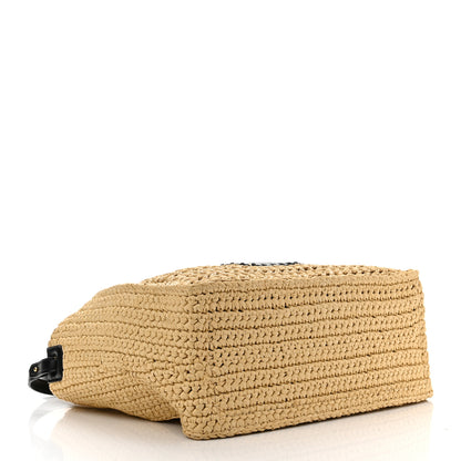 Stella McCartney Braided Raffia Eco Alter Napa Perforated Logo Crossbody Bag Natural 4 of 11