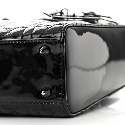 Christian Dior Ultraglossy Patent Cannage Small Lady Dior Black 9 of 10