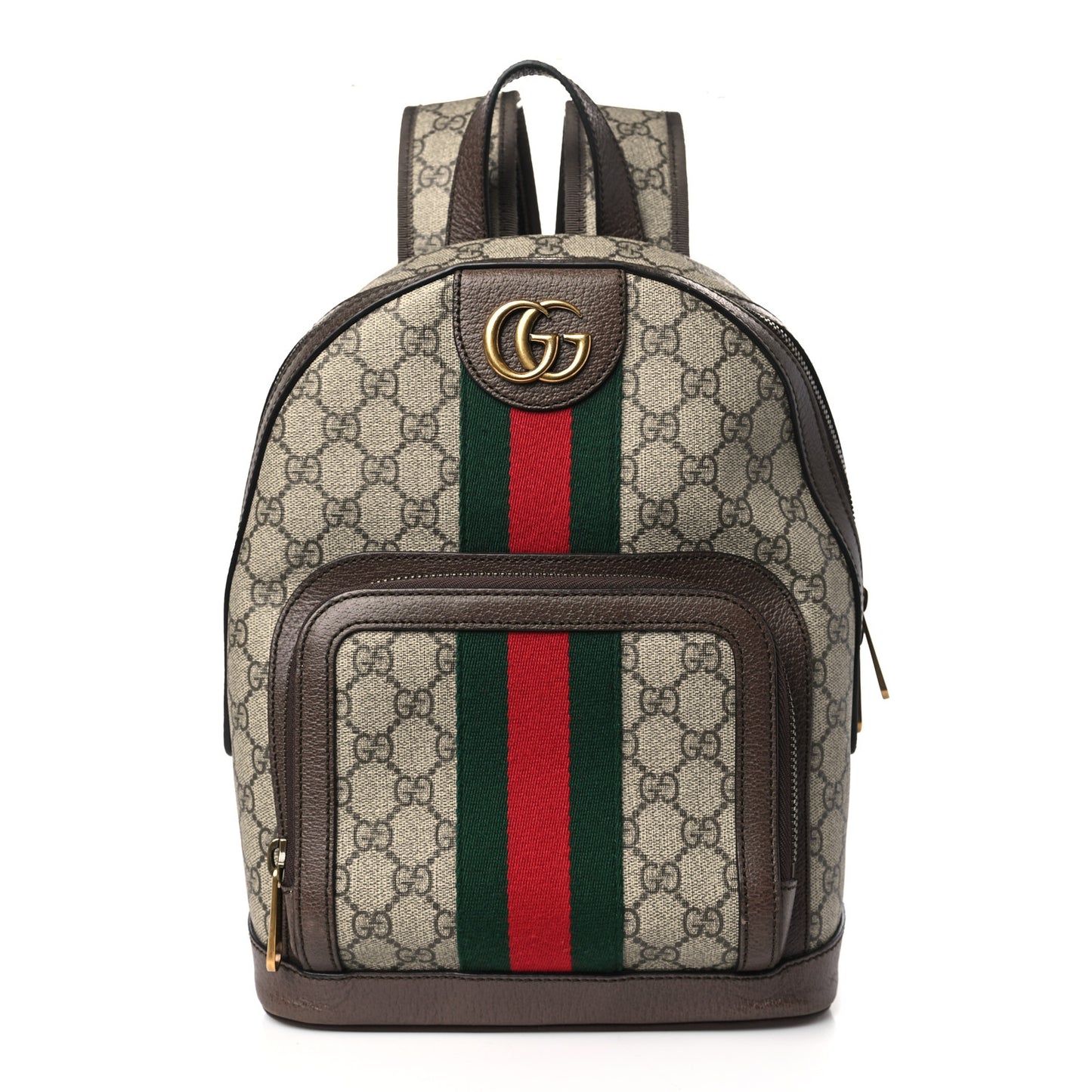 GG Supreme Monogram Calfskin Web Small Ophidia Day Backpack Beige Ebony New Acero