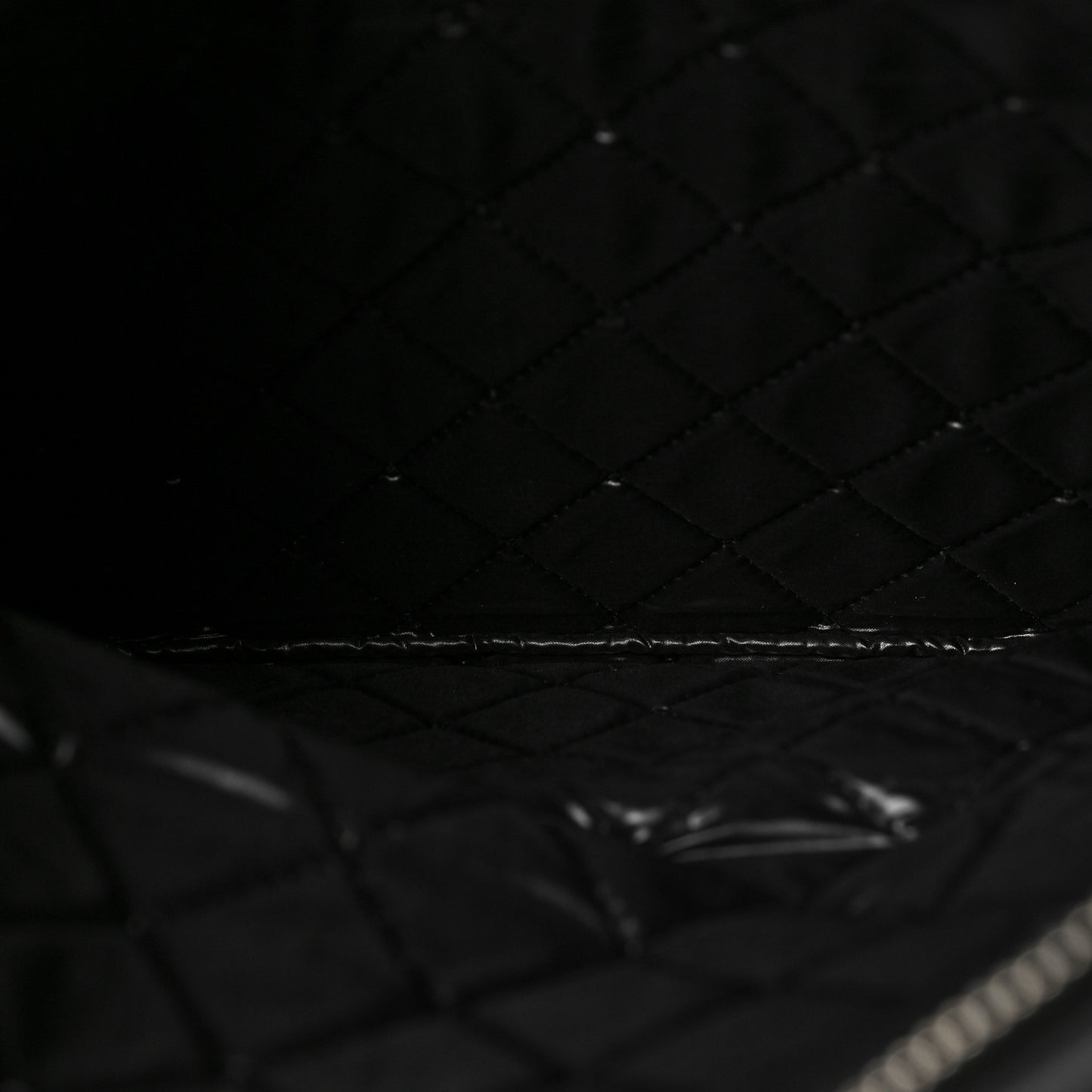 Patent Calfskin Quilted Beauty CC Clutch Black