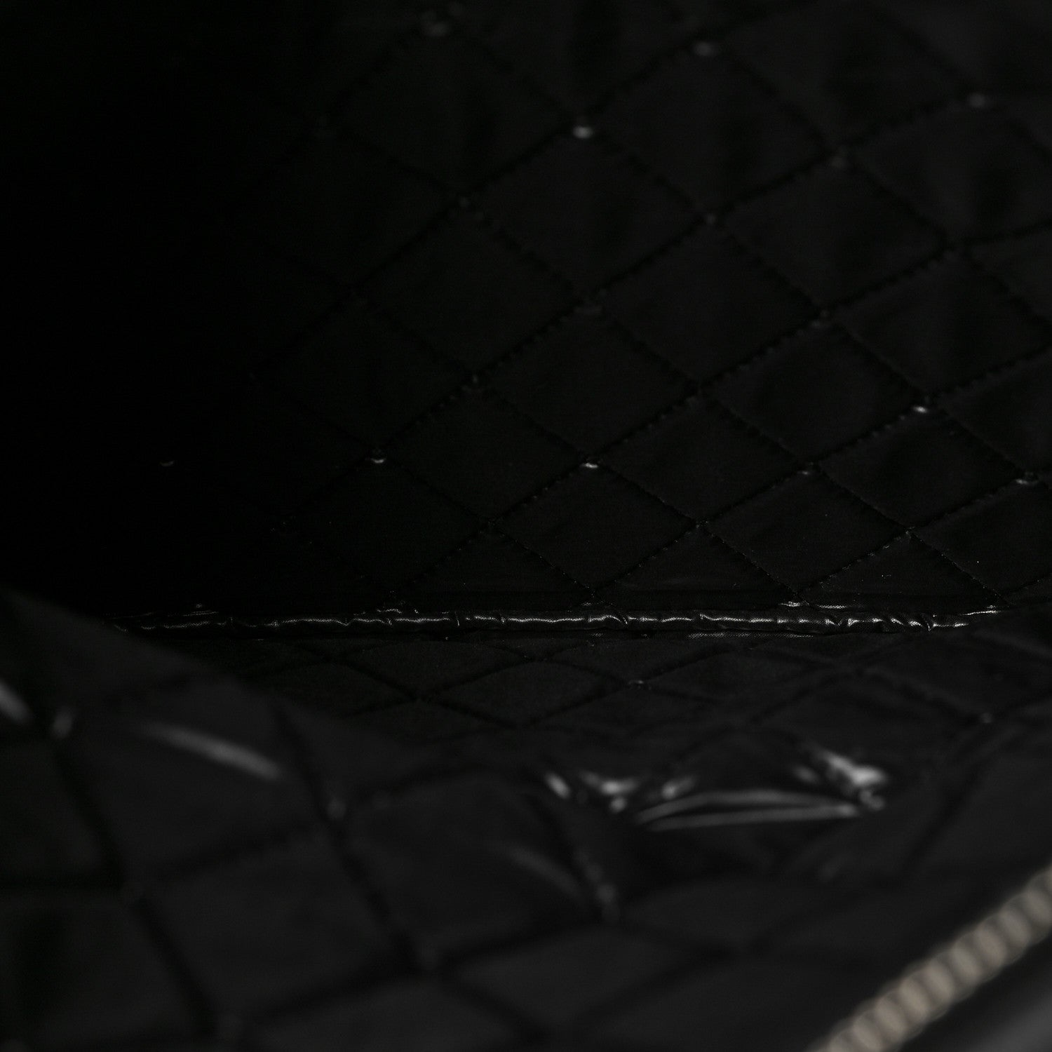 Chanel Patent Calfskin Quilted Beauty CC Clutch Black 5 of 6