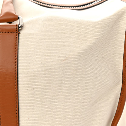 Fendi Canvas Logo Embroidered Duffle Bag Grezzo Cuoio 13 of 18
