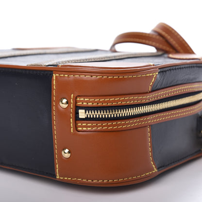 Louis Vuitton Calfskin Reverse Monogram Valisette PM Navy Caramel 7 of 12