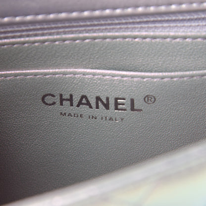 Chanel Iridescent Calfskin Quilted Mini Square Flap Light Purple 6 of 11