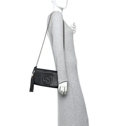 Gucci Pebbled Calfskin Medium Soho Flap Crossbody Black 2 of 10