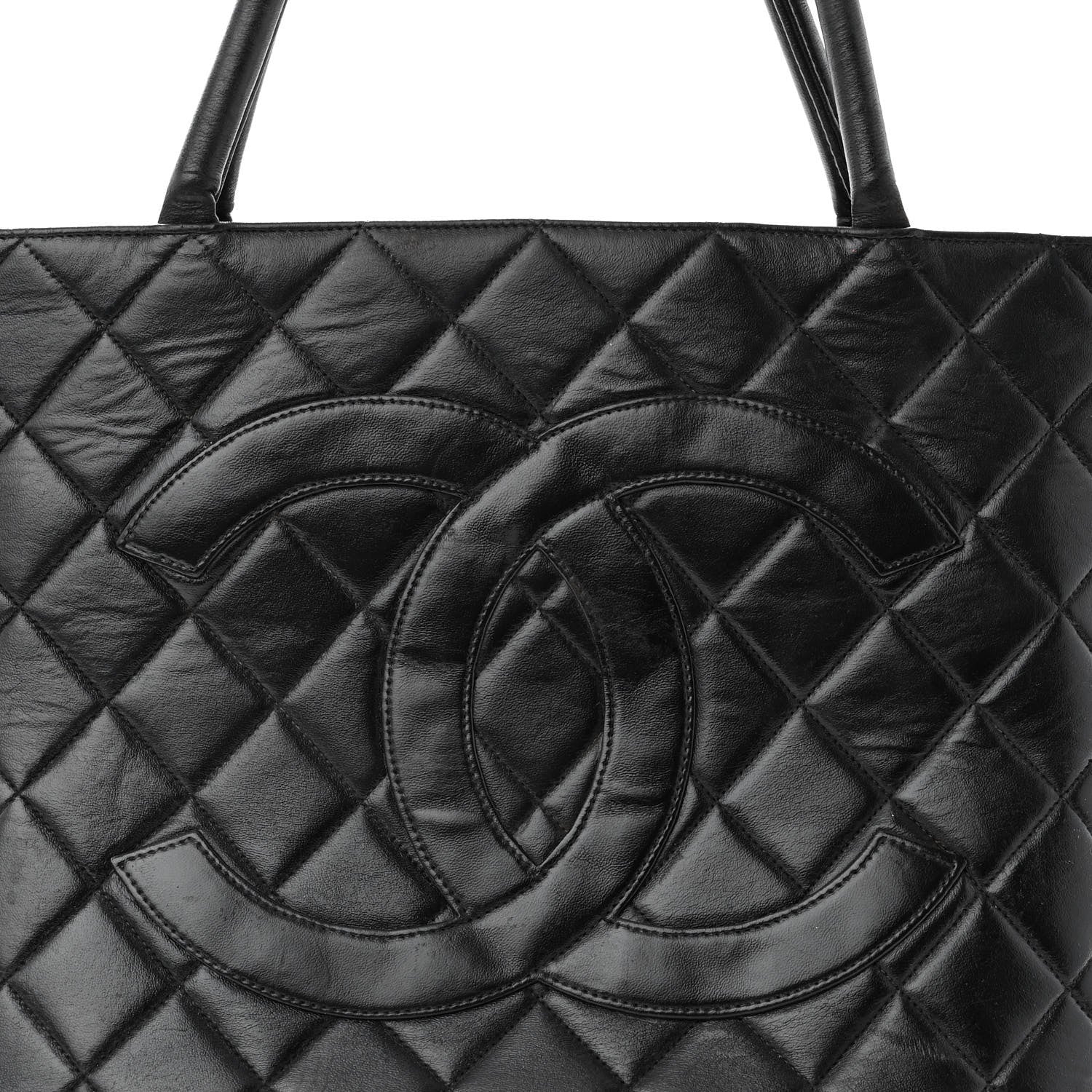 Chanel Lambskin Quilted Medallion Tote Black 8 of 12