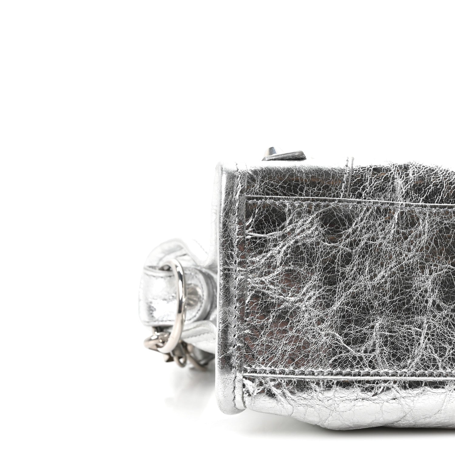 Balenciaga Metallized Arena Lambskin Classic Silver Hardware Le City Mini Silver 9 of 10