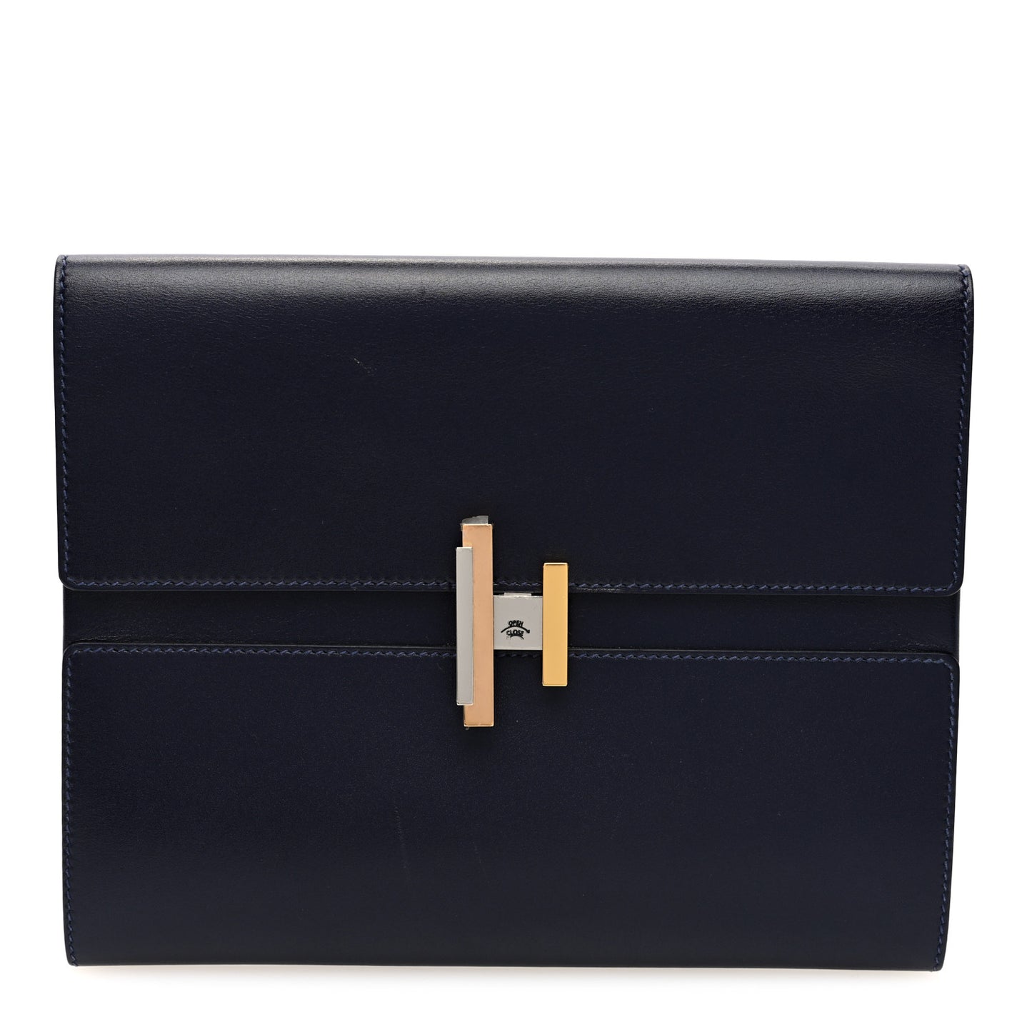 Villandry Calfskin  Cinhetic Clutch  Bleu Nuit